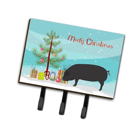 Carolines Treasures Devon Large Black Pig Christmas Leash or Key Holder BB9298TH68